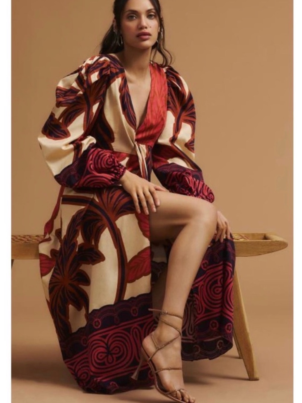 Eugenia Fernández x Anthropologie Printed Wrap Dress – XL